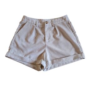 Womens Corduroy Khaki High Waste Shorts Small